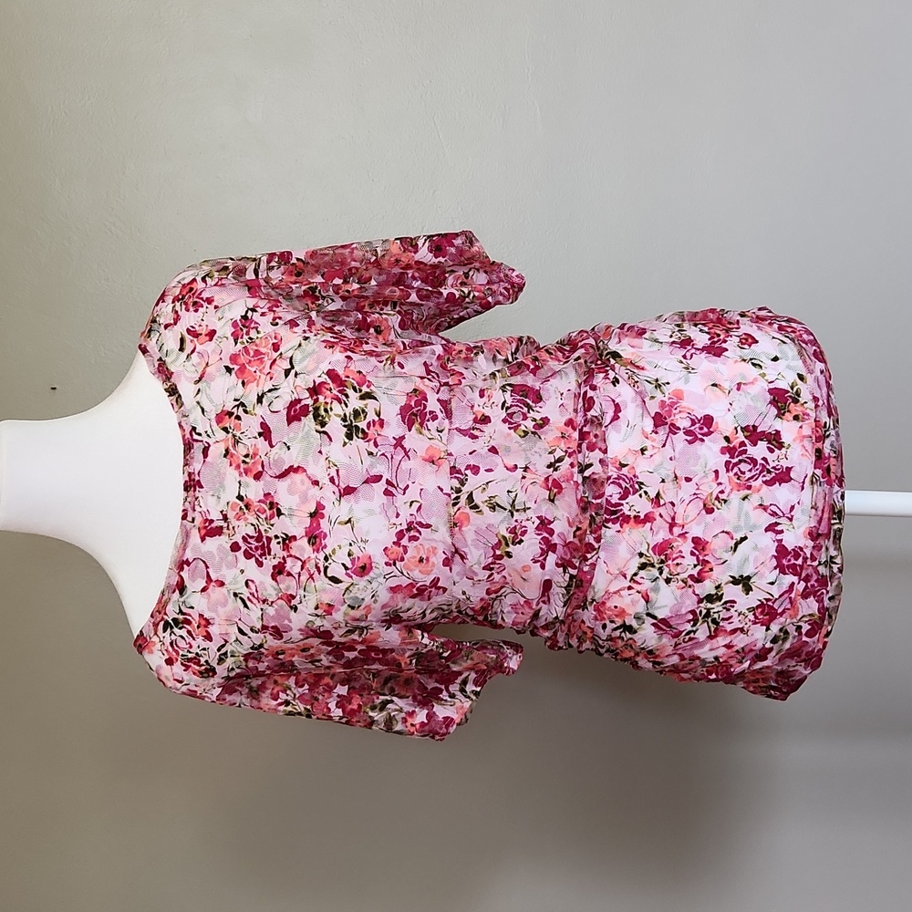 say anything Short Sleeve Top Size Large Floral Pattern